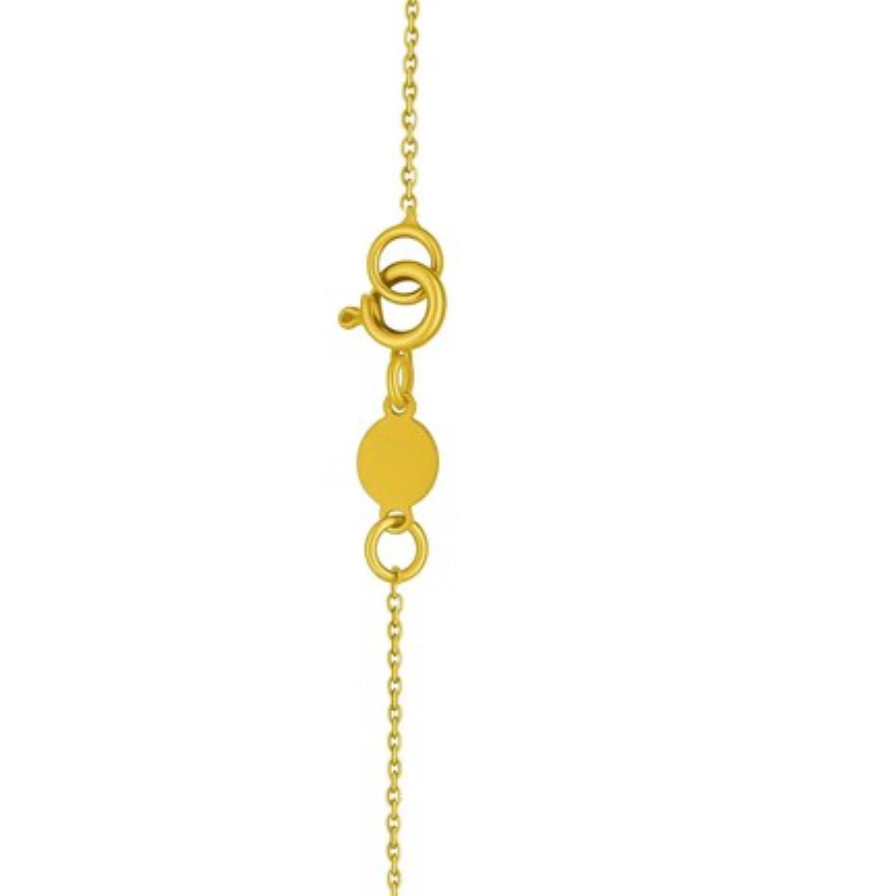 14K Yellow Gold Mini Diamond M Initial Pendant Necklace