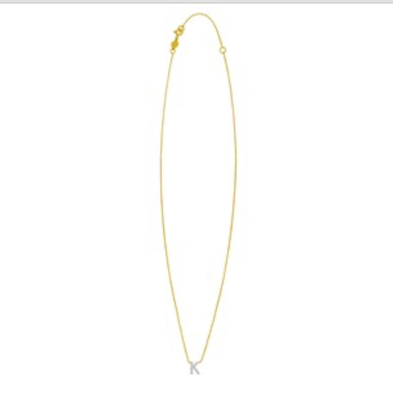 14K Yellow Gold Mini Diamond K Initial Pendant Necklace