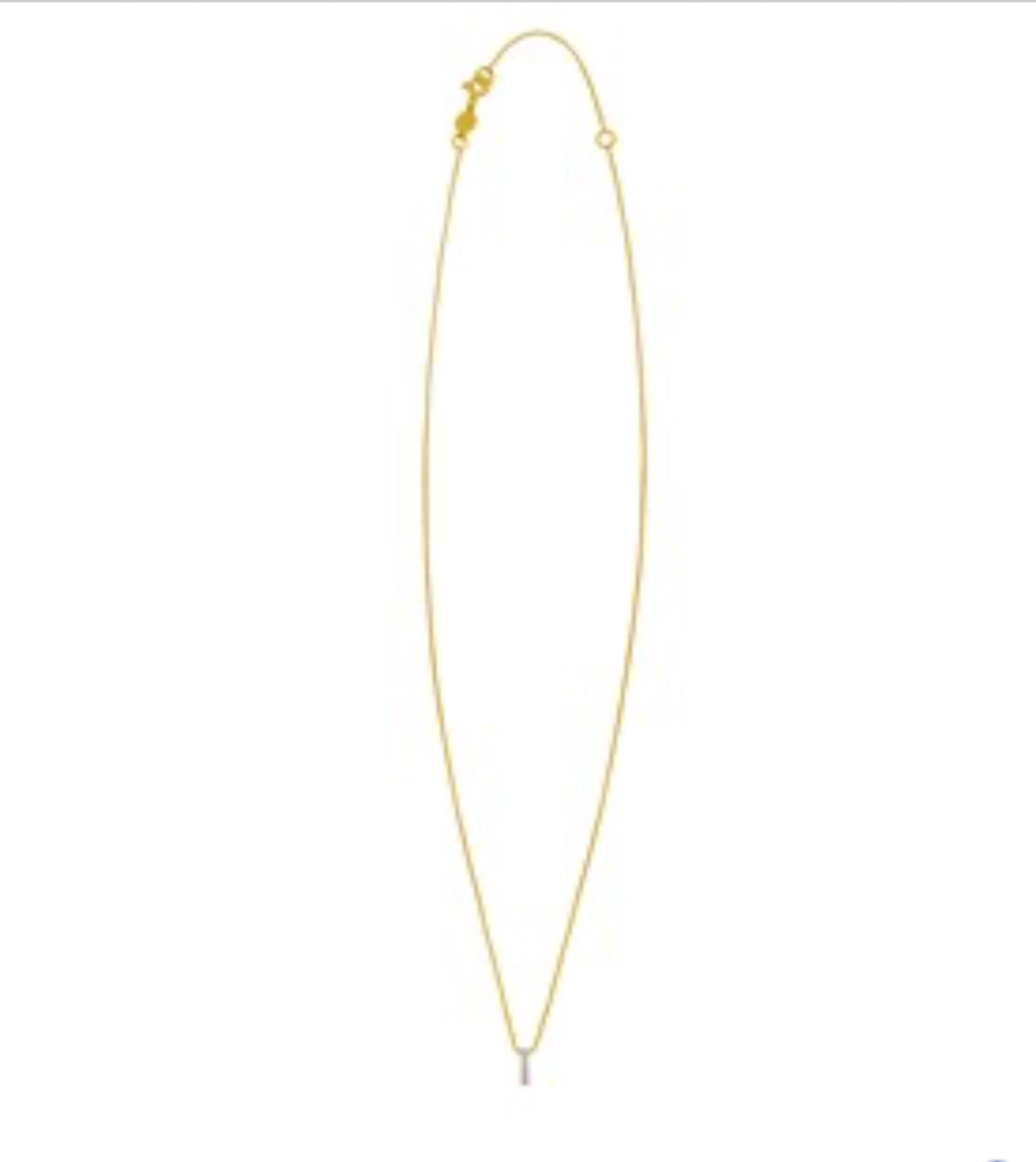 14K Yellow Gold Mini Diamond I Initial Pendant Necklace