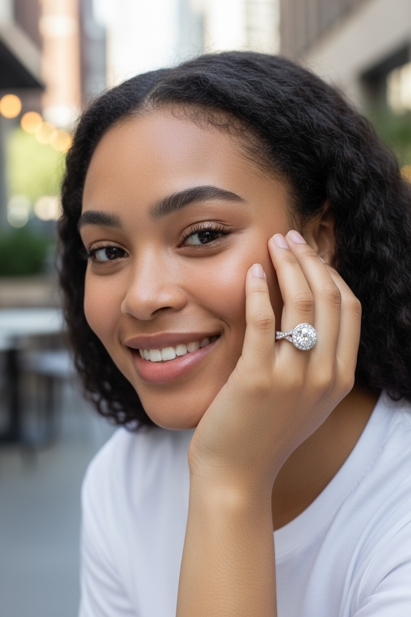 Halo Set Diamond Engagement Ring in 14k White Gold (1 5/8 cttw)
