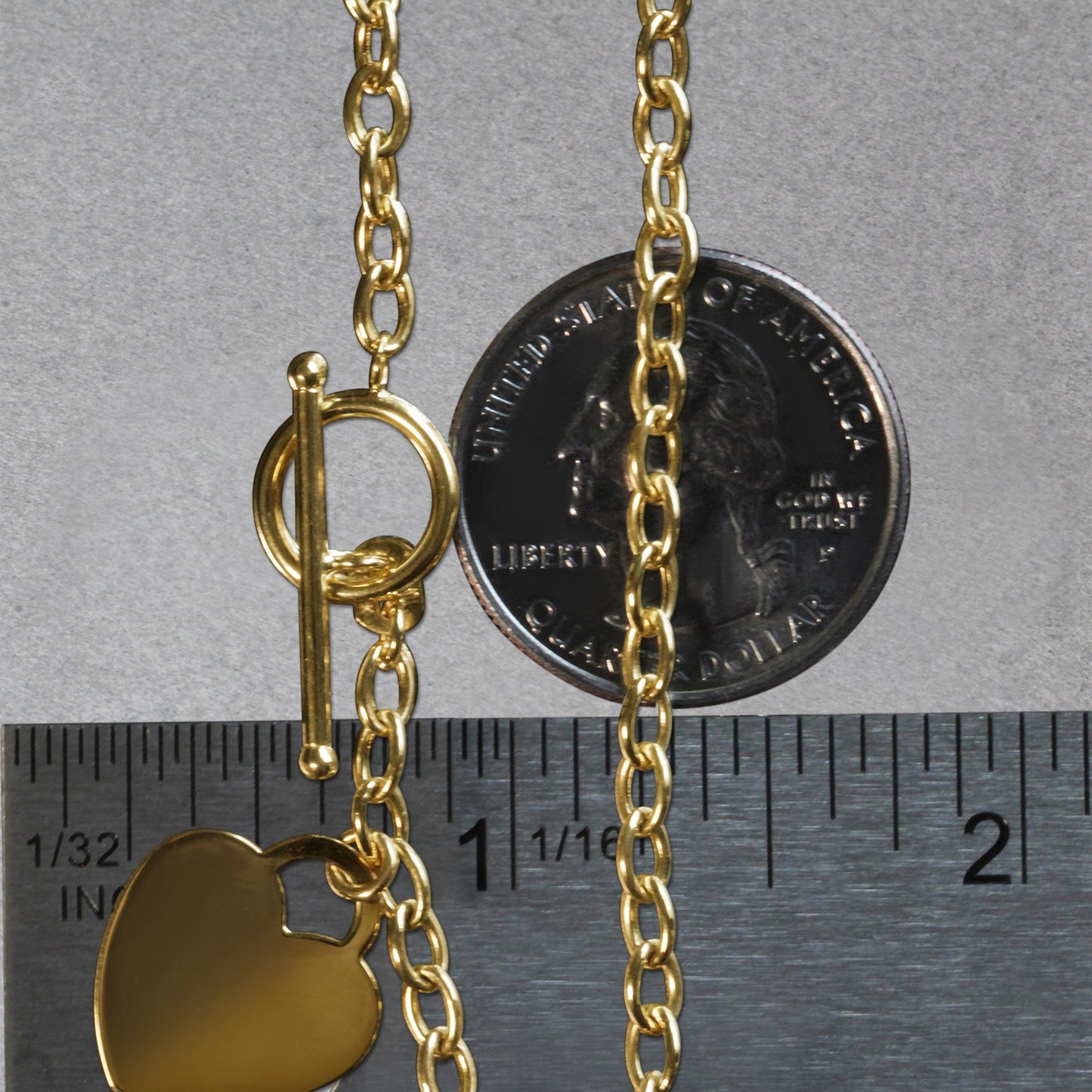 Toggle Bracelet with Heart Charm in 14k Yellow Gold (4.80 mm)