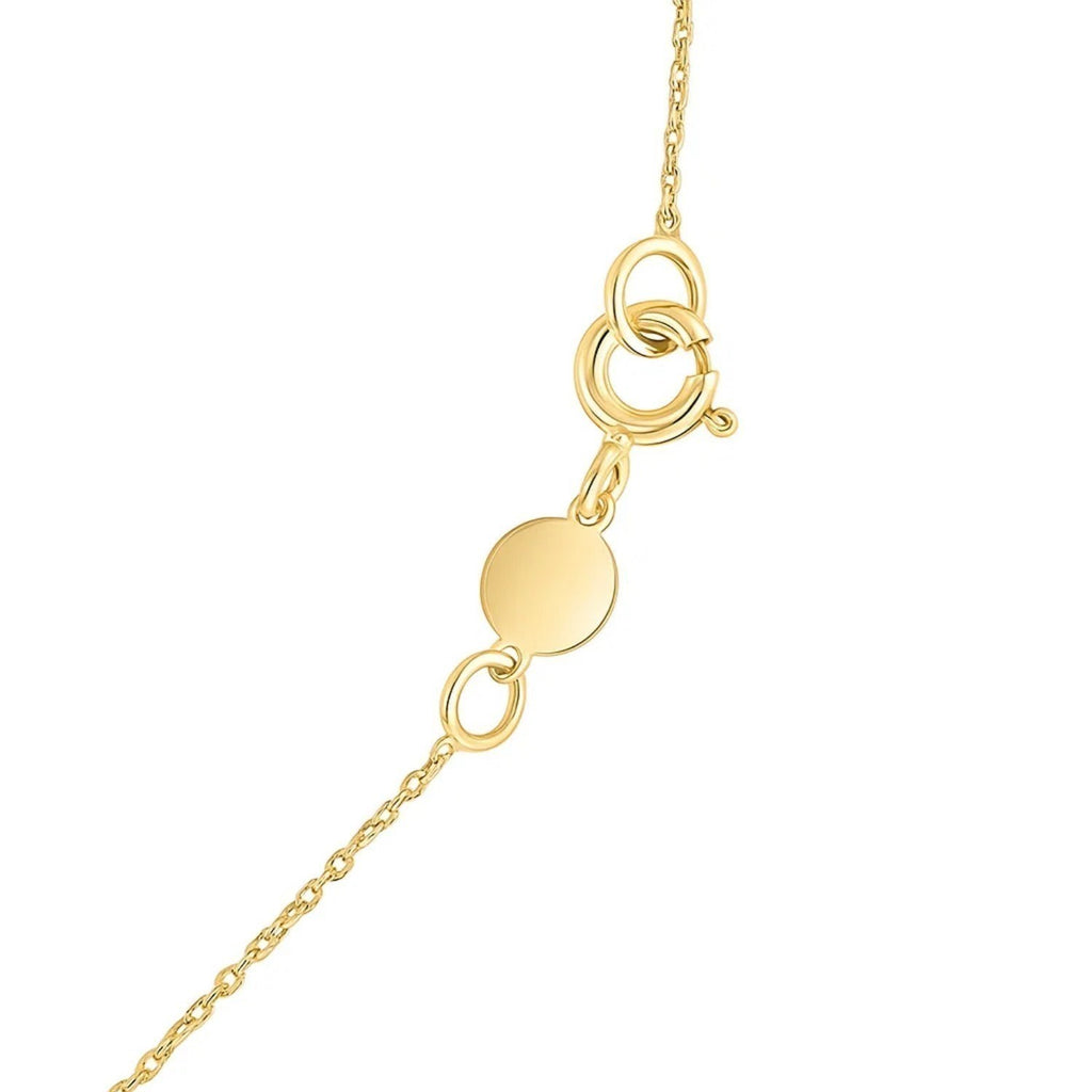14K Yellow Gold Mini Diamond J Initial Pendant Necklace