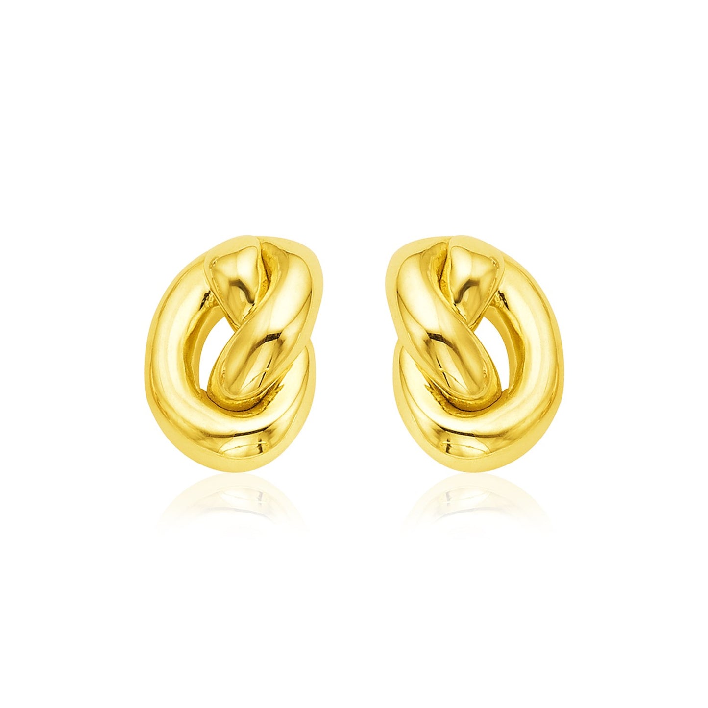 14k Yellow Gold Polished Knot Earrings