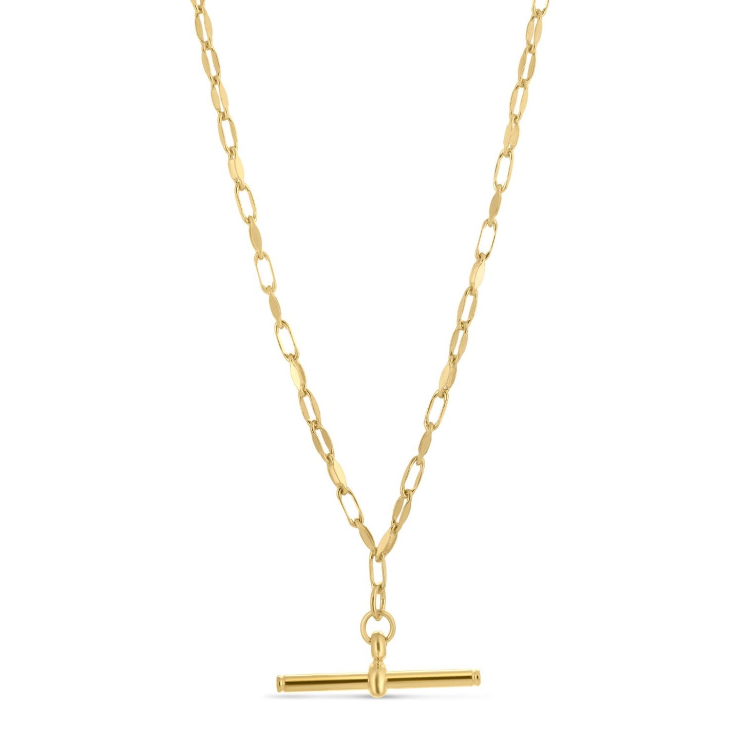 Sterling Silver Gold Plated Toggle Link Necklace