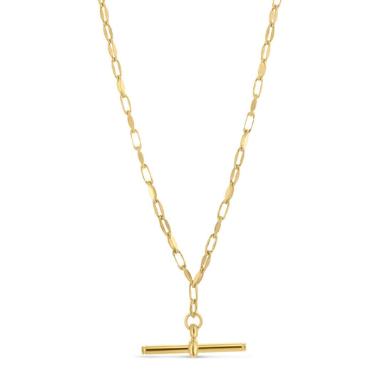 Sterling Silver Gold Plated Toggle Link Necklace