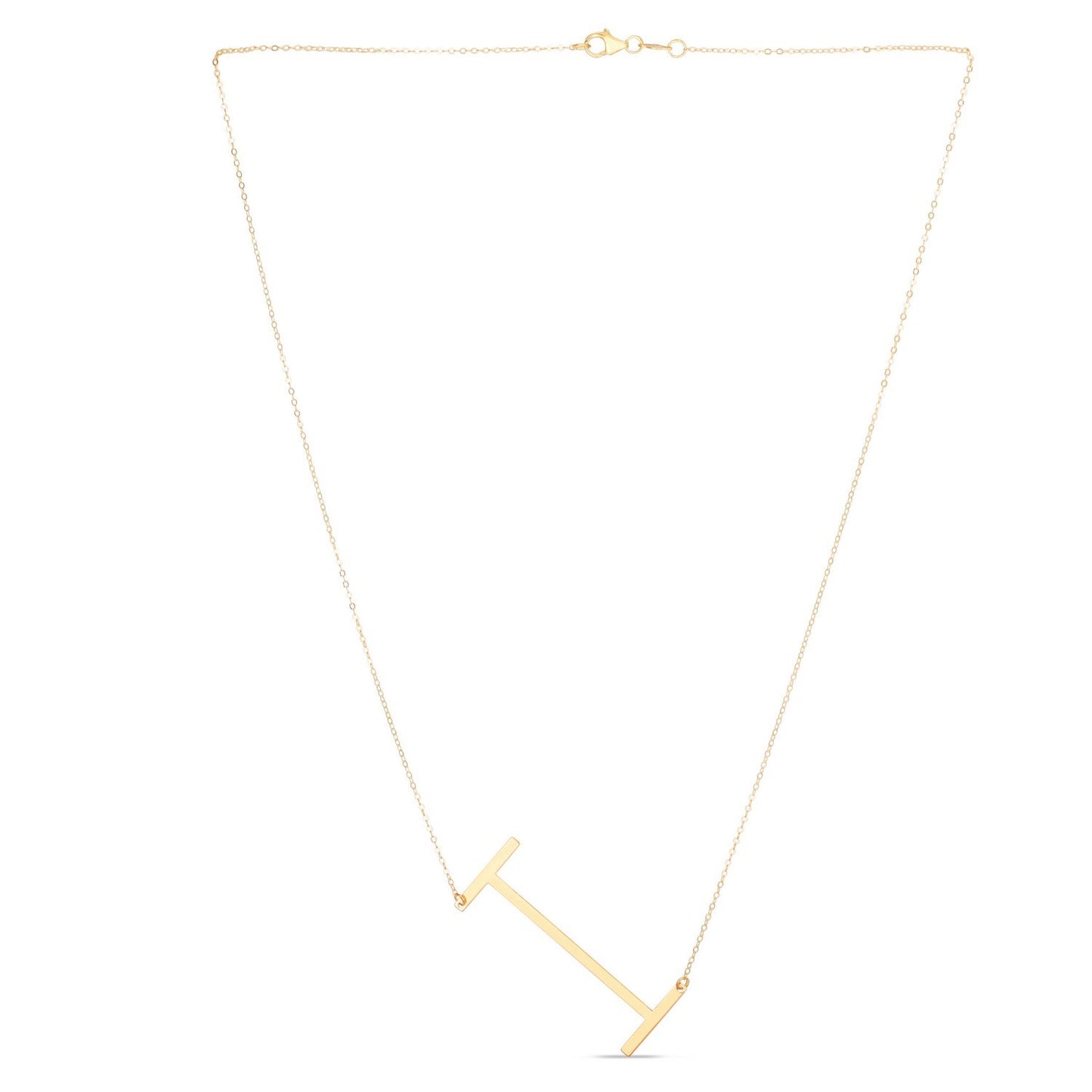 14K Yellow Gold Yours Truly Large Initial I Necklace