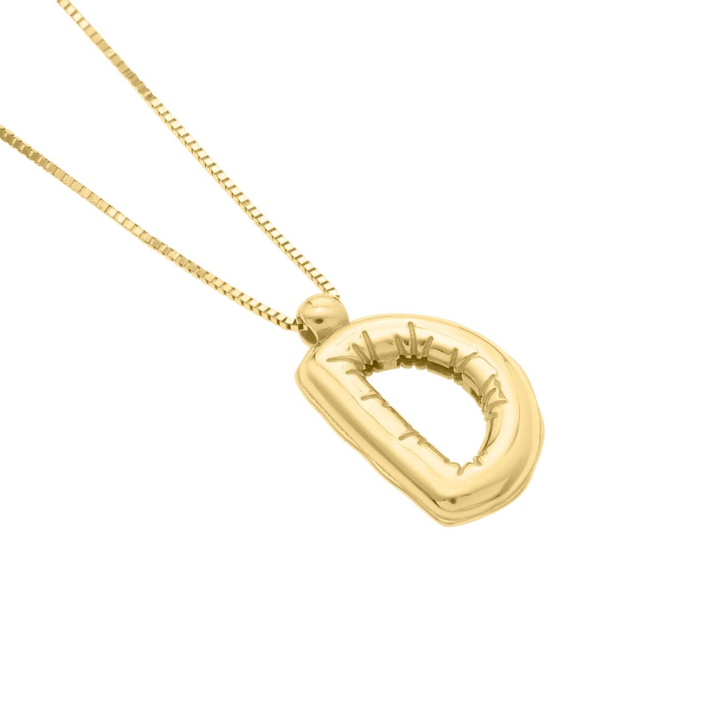 14K Yellow Gold Helium Initial D Pendant