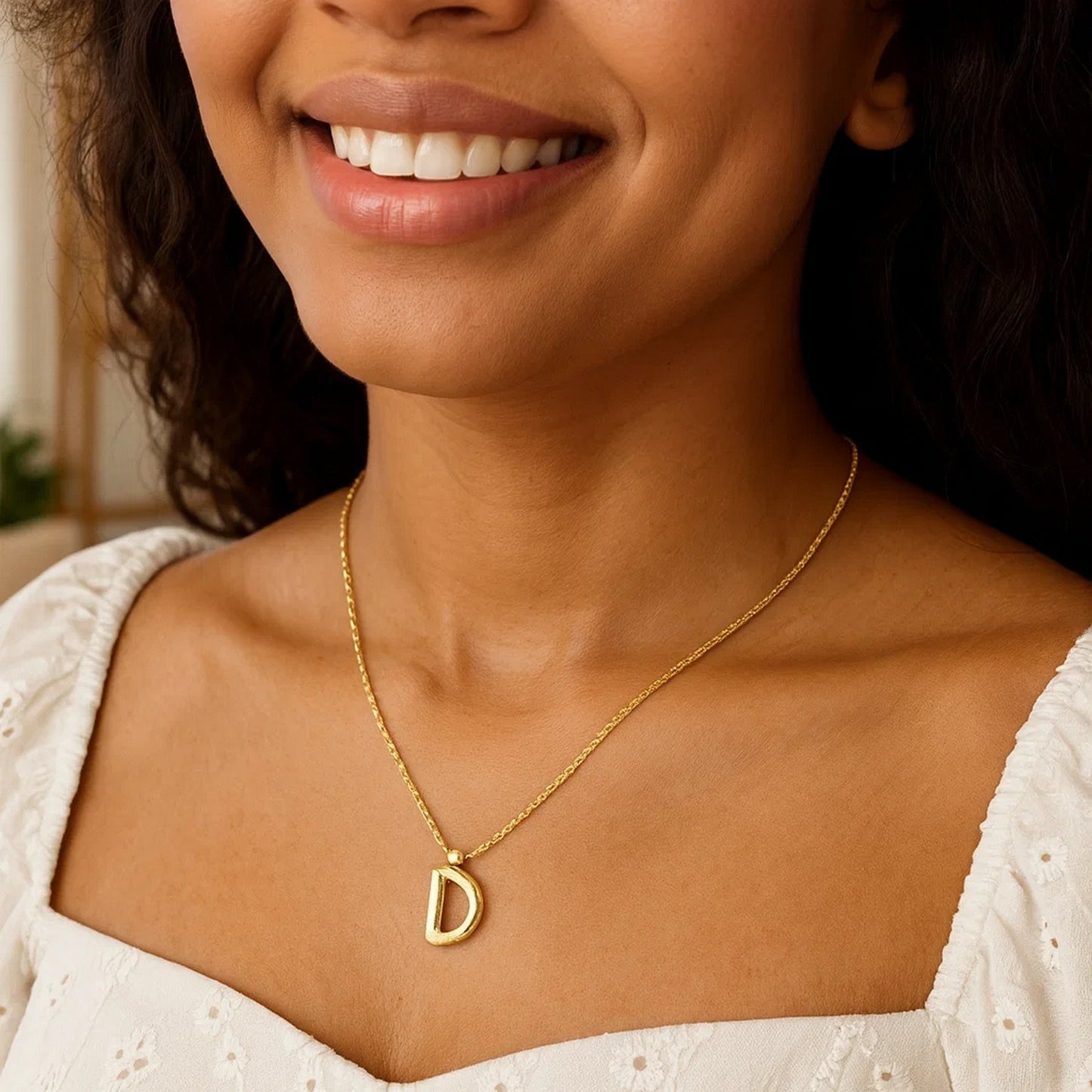 14K Yellow Gold Helium Initial D Pendant