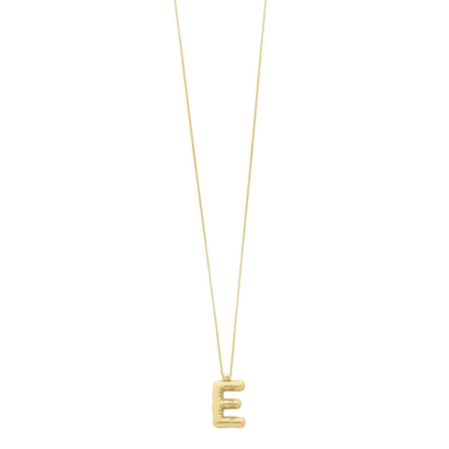 14K Yellow Gold Helium Initial E Pendant