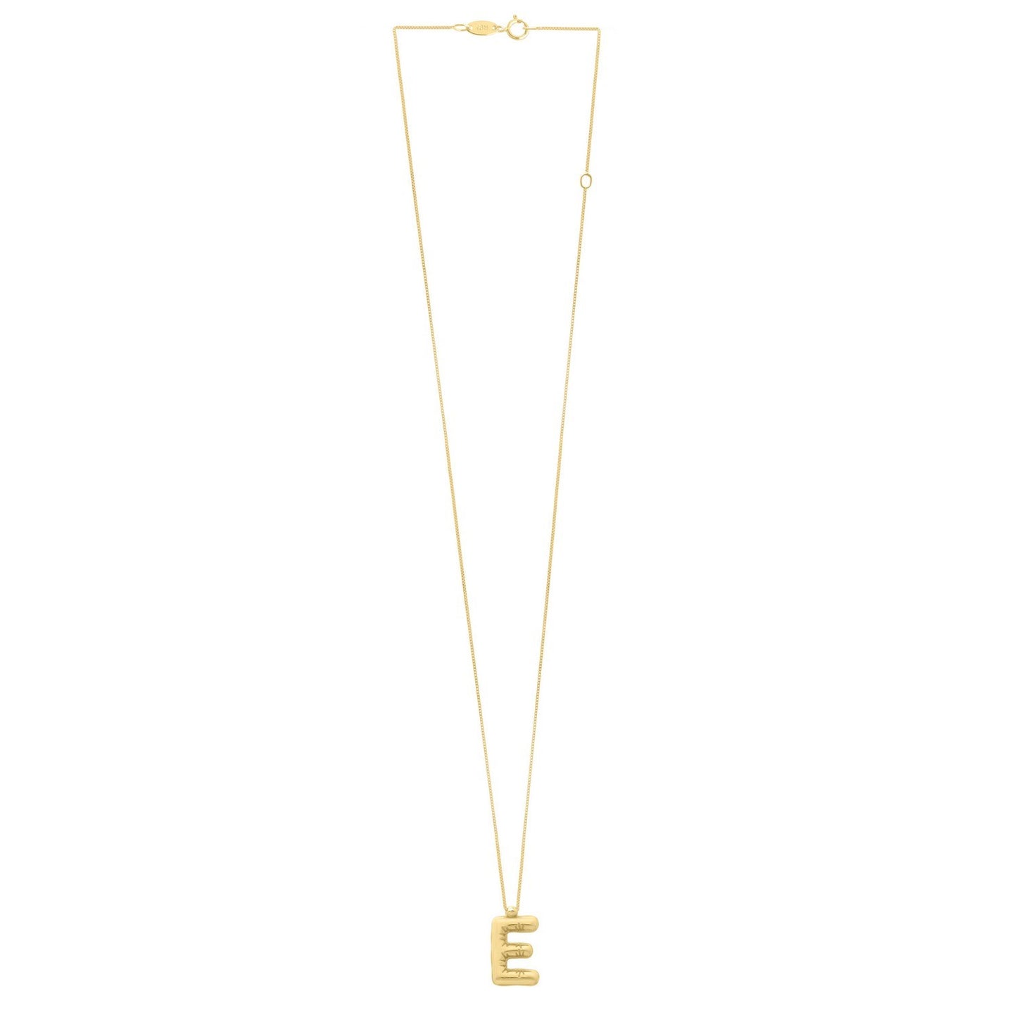 14K Yellow Gold Helium Initial E Pendant