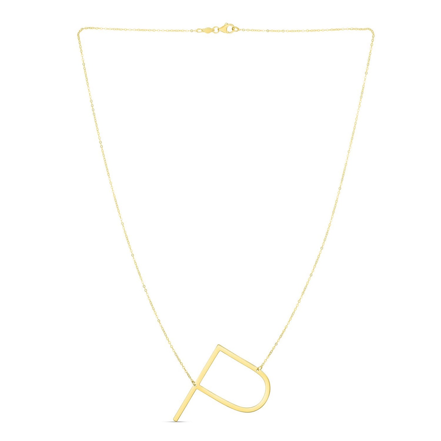 14K Yellow Gold Yours Truly Large Initial P Necklace