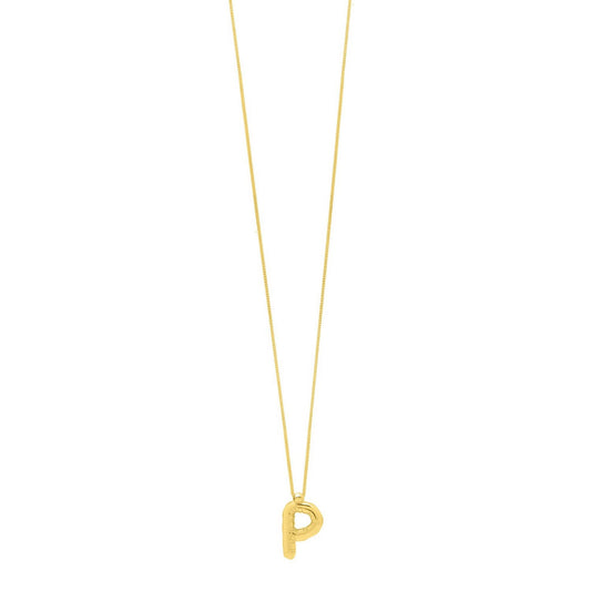14K Yellow Gold Helium Initial P Pendant