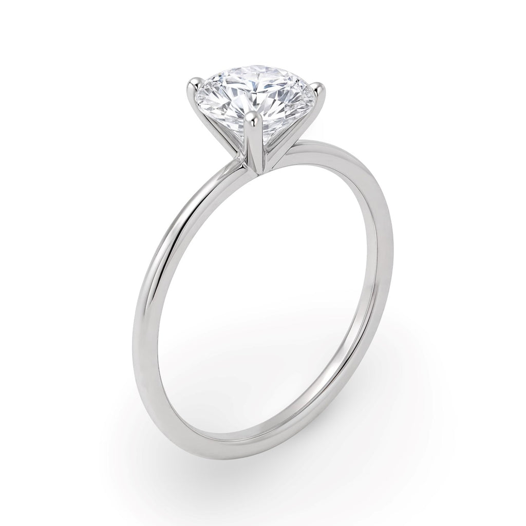 1 1/2 Carat Round Lab Grown IGI G/VS1 Diamond Ring in 10K White Gold