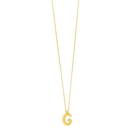 14K Yellow Gold Helium Initial G Pendant