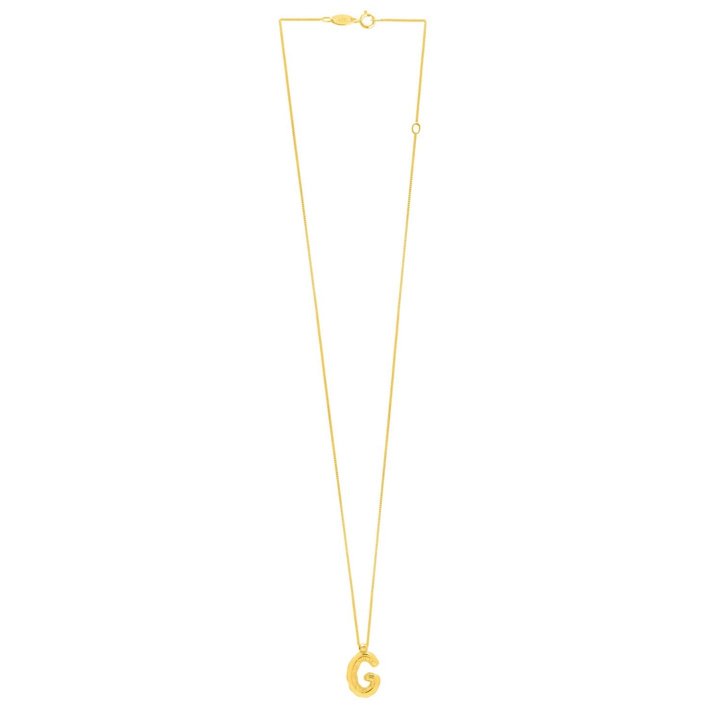 14K Yellow Gold Helium Initial G Pendant