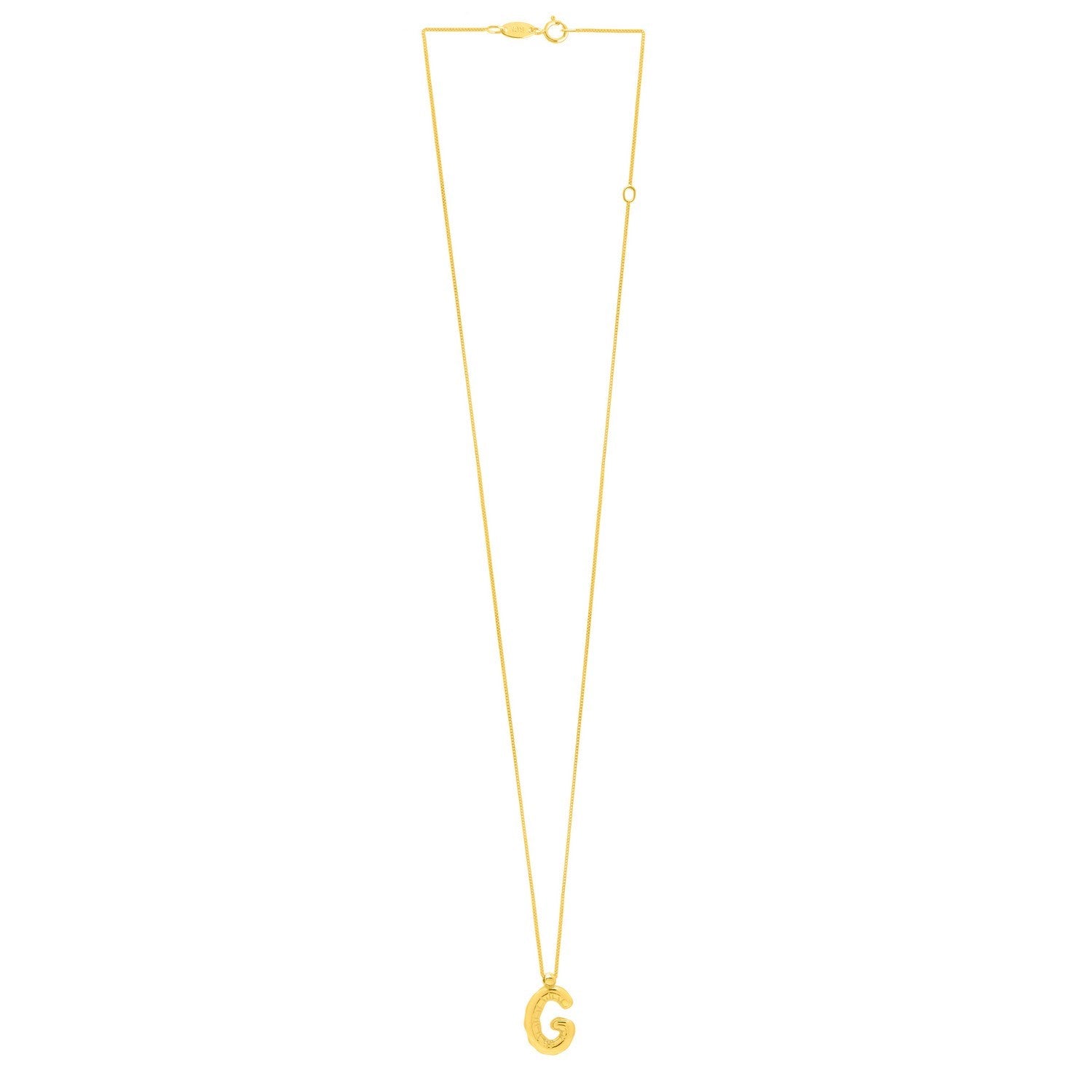 14K Yellow Gold Helium Initial G Pendant
