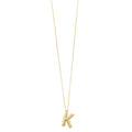 14K Yellow Gold Helium Initial K Pendant