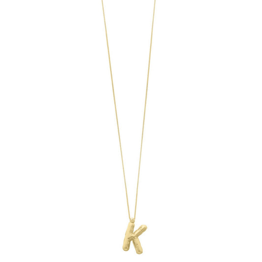 14K Yellow Gold Helium Initial K Pendant