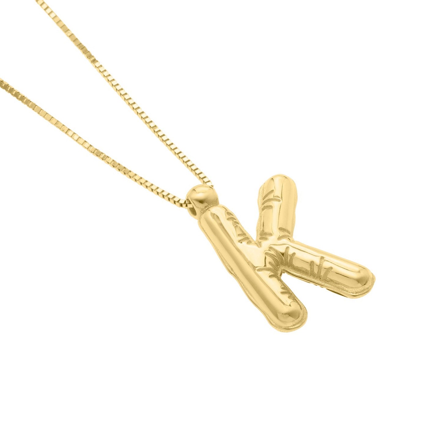 14K Yellow Gold Helium Initial K Pendant