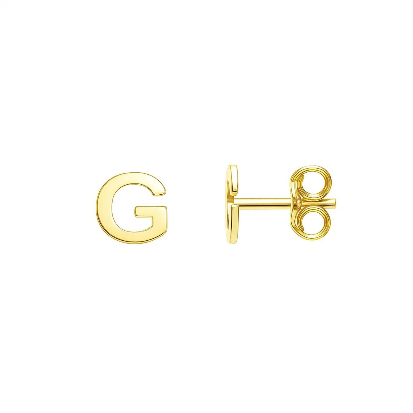 14K Yellow Gold Yours Truly Initial G Stud Earrings