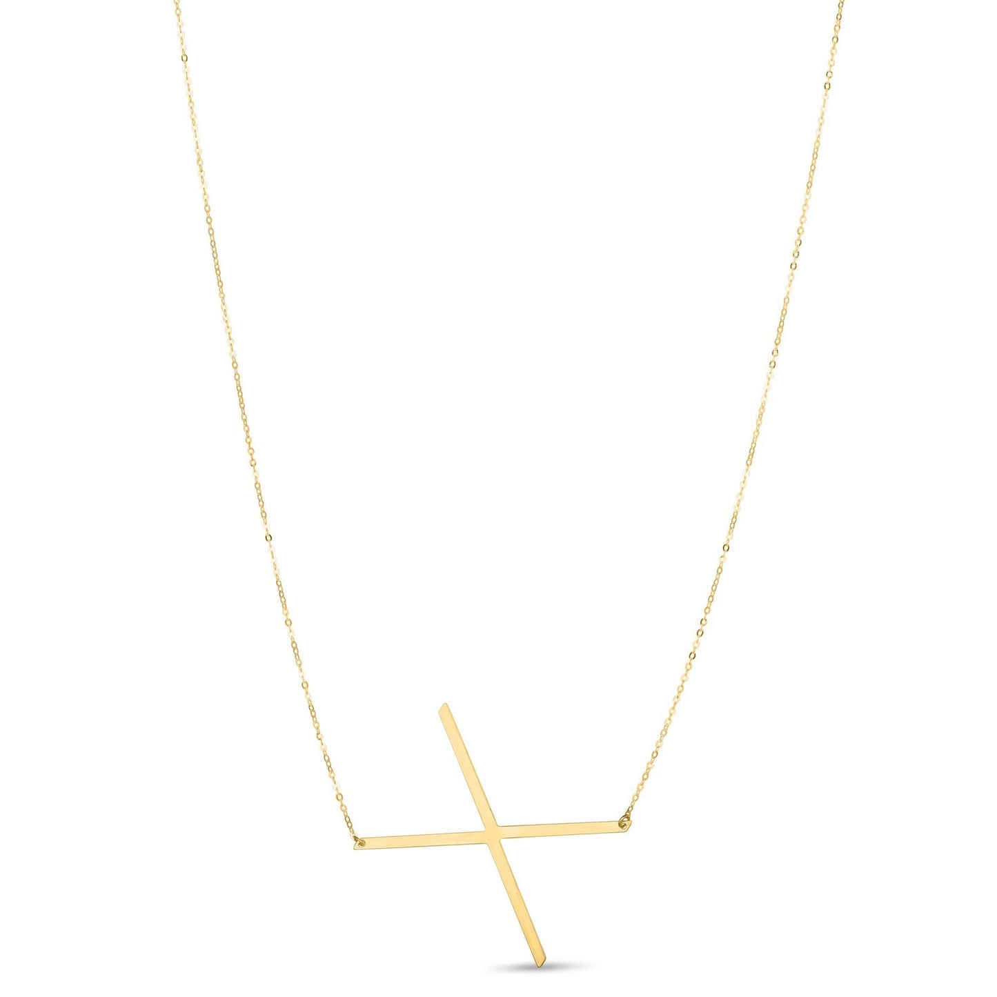 14K Yellow Gold Yours Truly Large Initial X Necklace