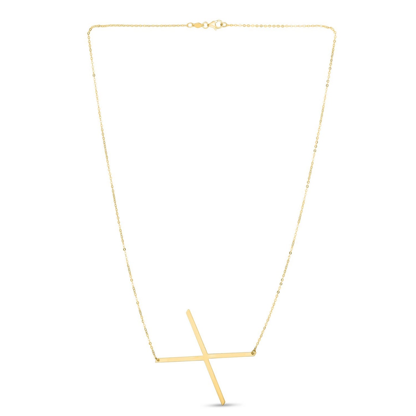 14K Yellow Gold Yours Truly Large Initial X Necklace