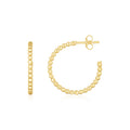 Aros de cuentas de oro amarillo de 14 quilates (2 x 23,4 mm)