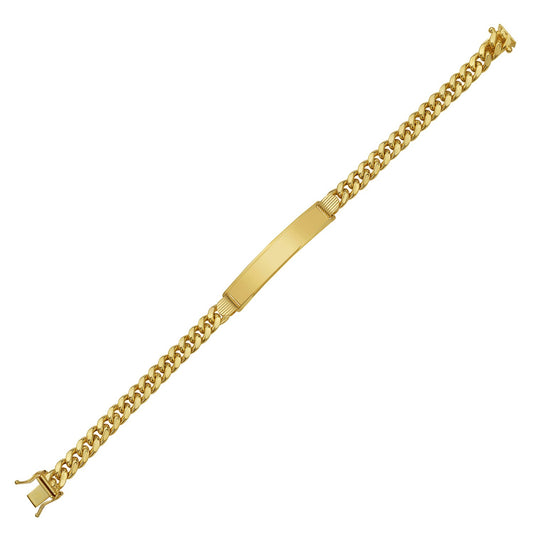 14K Yellow Gold Lite Cuban ID Bracelet (6.60 mm)