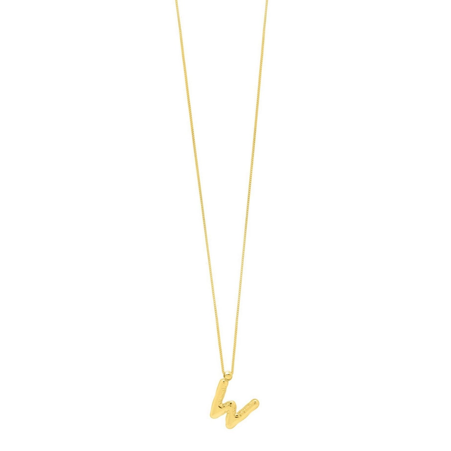 14K Yellow Gold Helium Initial W Pendant
