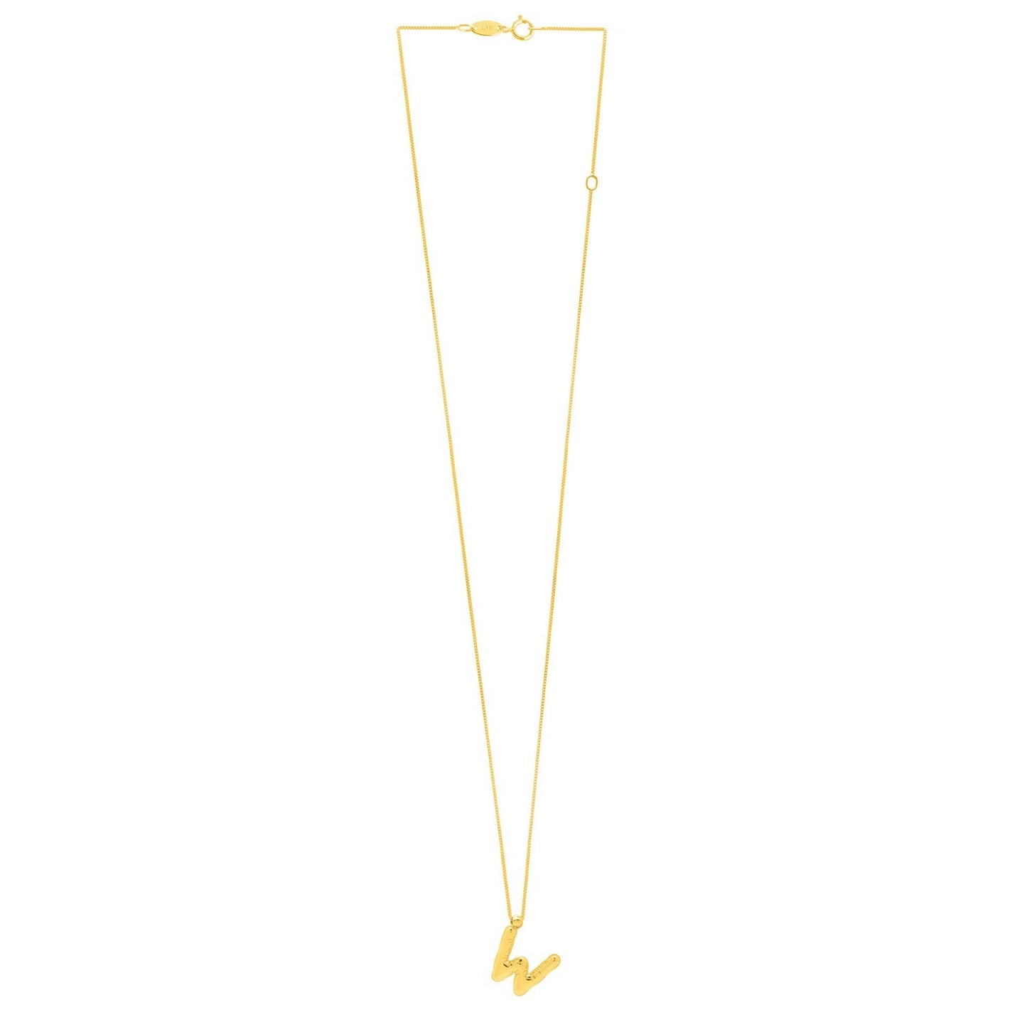 14K Yellow Gold Helium Initial W Pendant