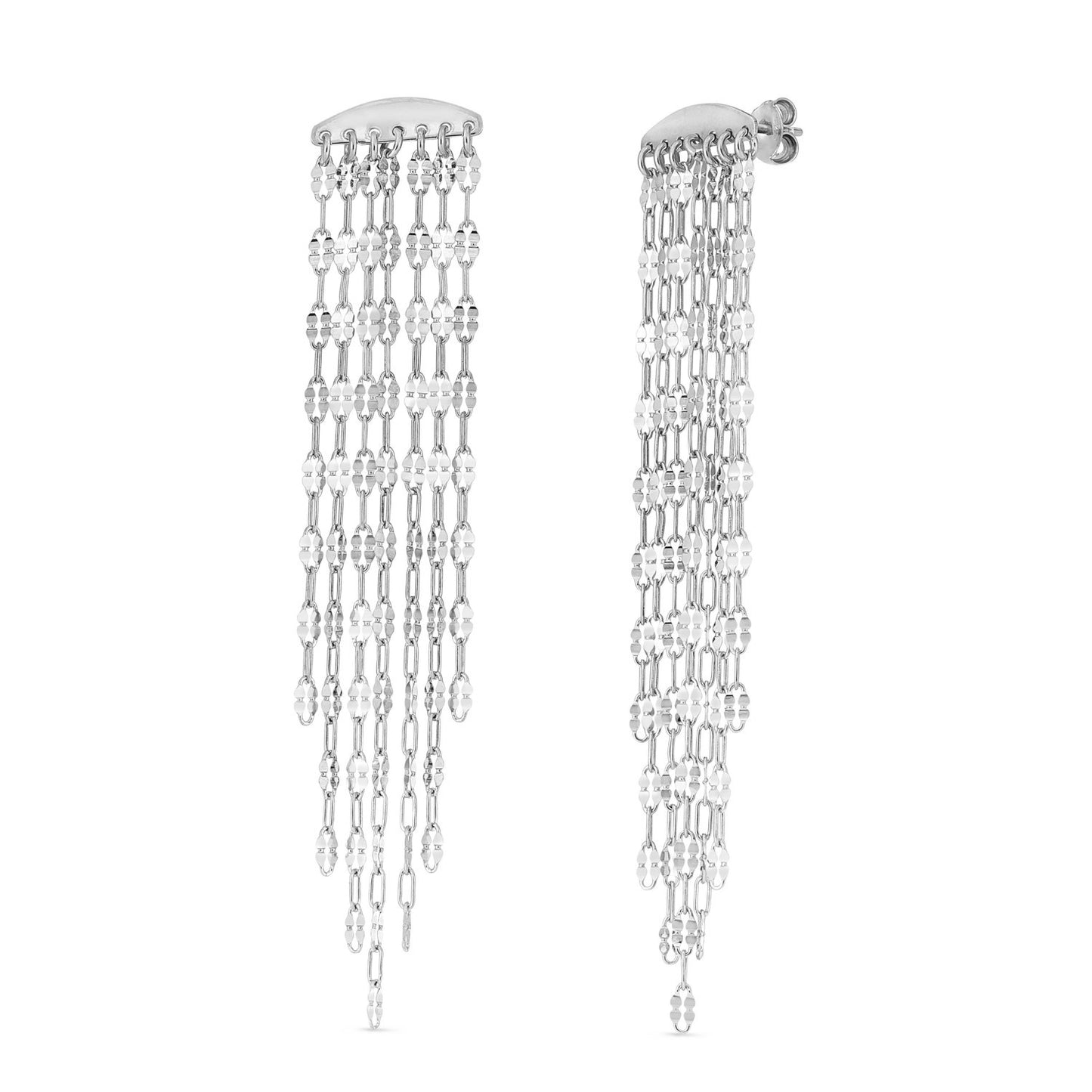 Sterling Silver Rhodium Plated Fancy Mariner Drop Earrings