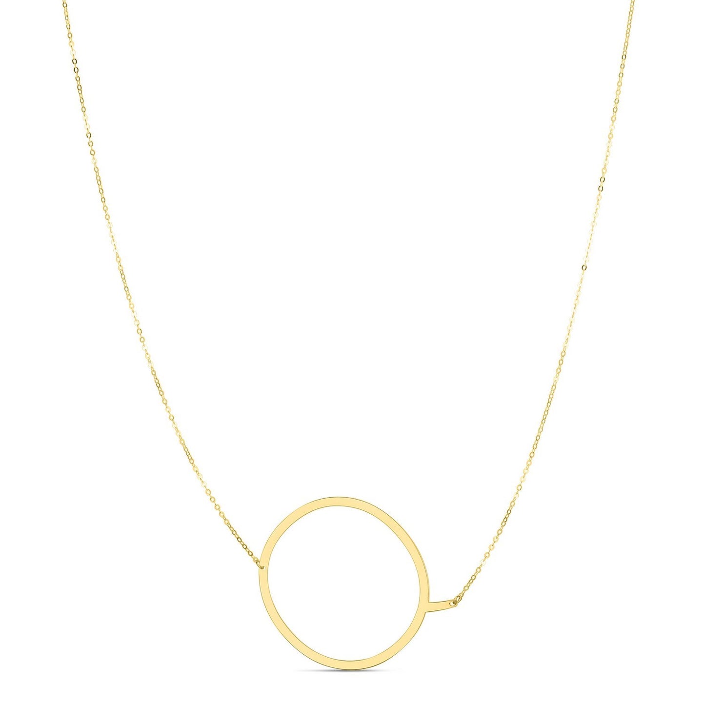 14K Yellow Gold Yours Truly Large Initial Q Necklace