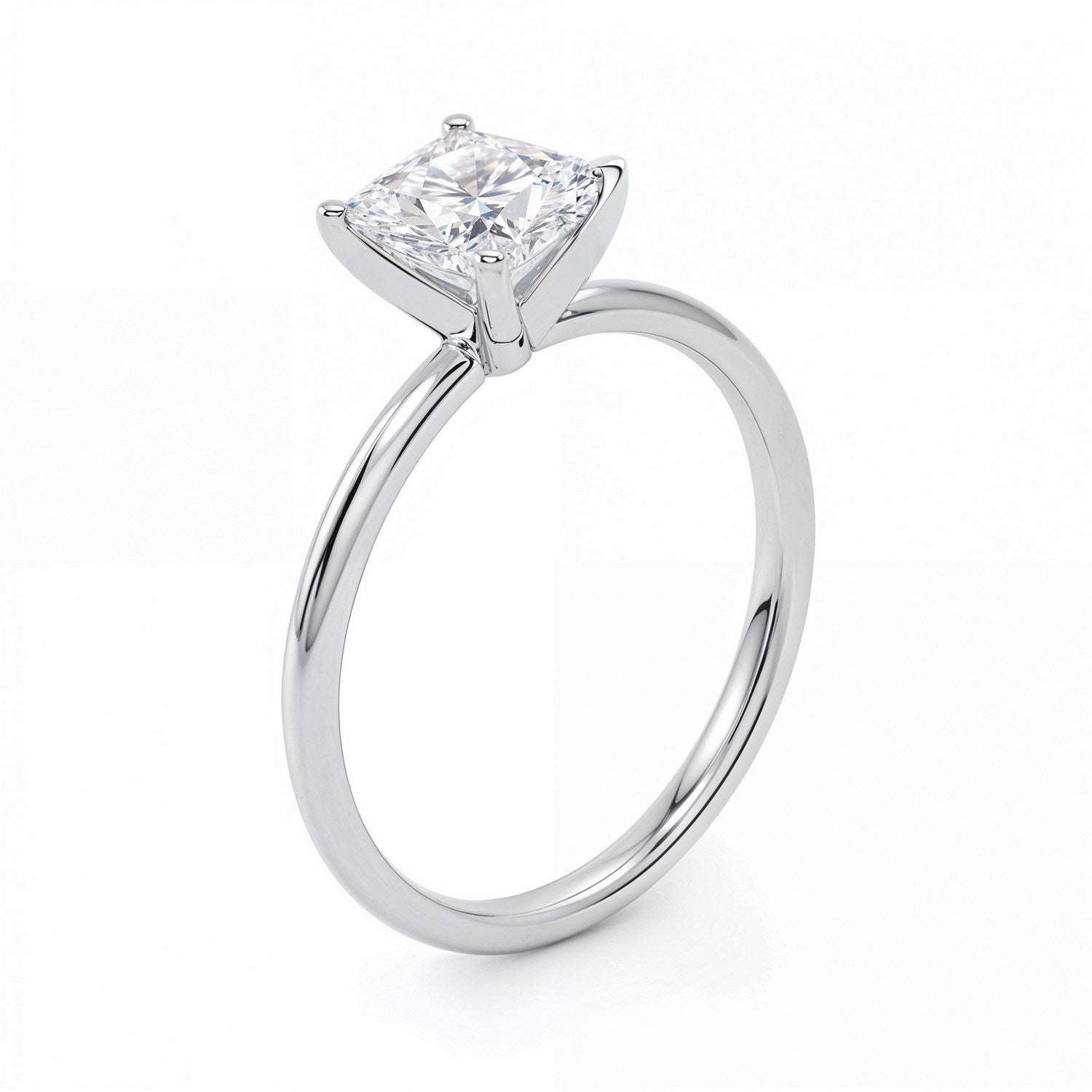 1.50Ct Princess Lab Grown IGI G/VS1 Diamond Ring in 10K White Gold