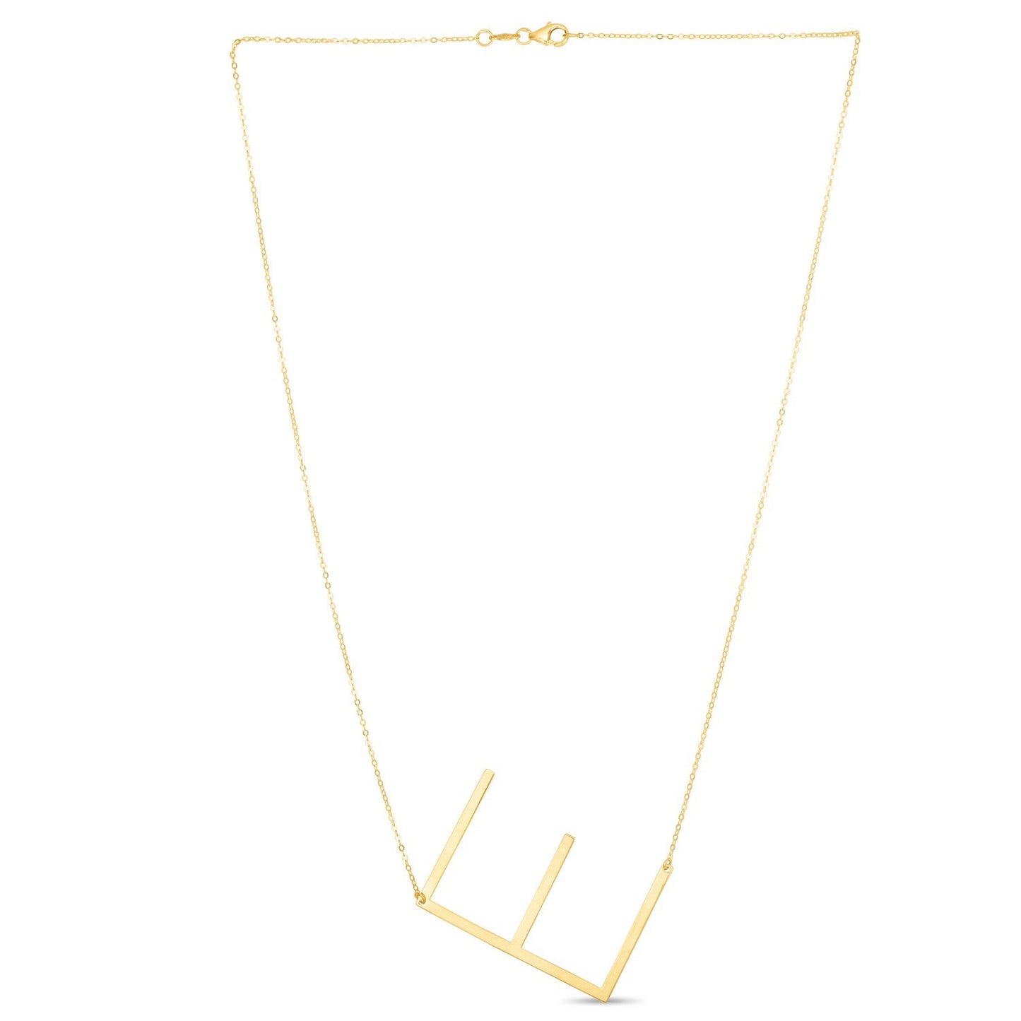 14K Yellow Gold Yours Truly Large Initial E Necklace