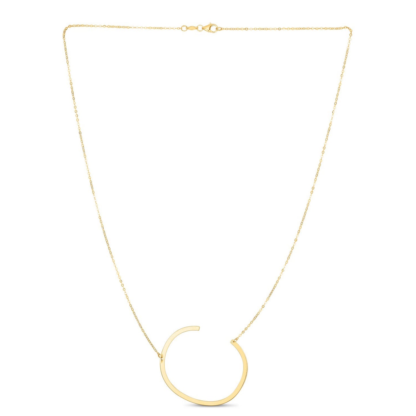 14K Yellow Gold Yours Truly Large Initial C Necklace