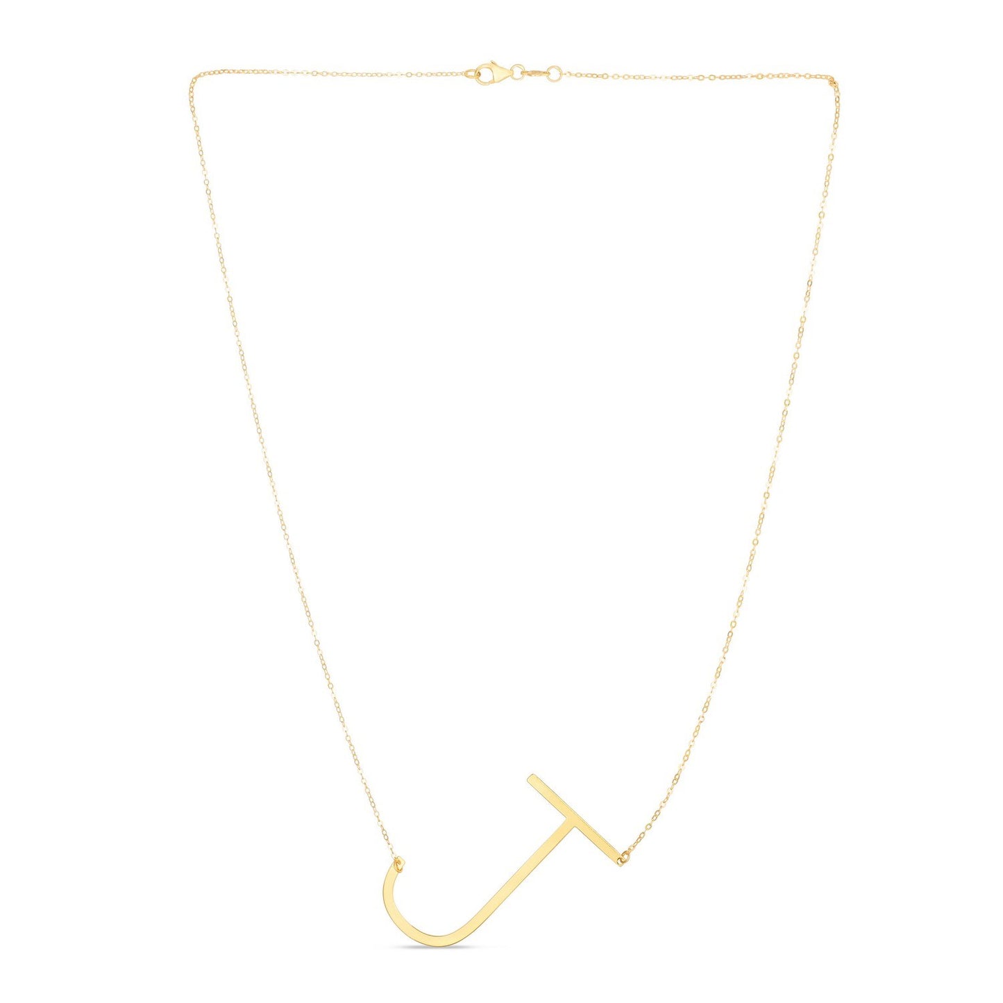 14K Yellow Gold Yours Truly Large Initial J Necklace