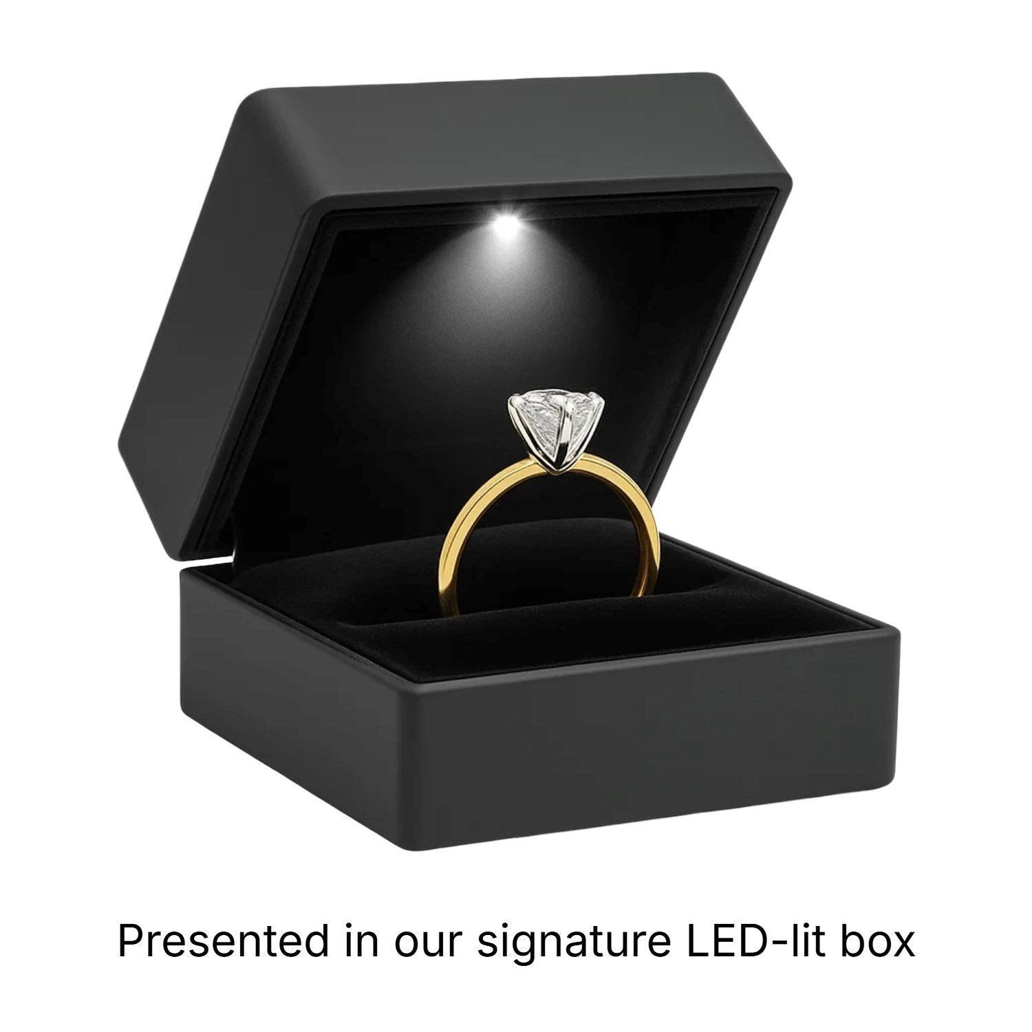 2 Carat Oval Lab Grown IGI G/VS1 Diamond Solitaire Ring in 10K Yellow Gold