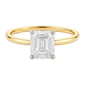 1 Carat Emerald Lab Grown IGI G/VS1 Diamond Solitaire Ring in 10K Yellow Gold